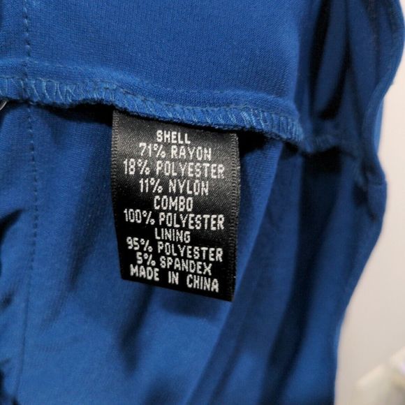 Adrianna Papell Shimmer Layered Tiered Sheath Cocktail Dress Size 14 Blue - Picture 8 of 12